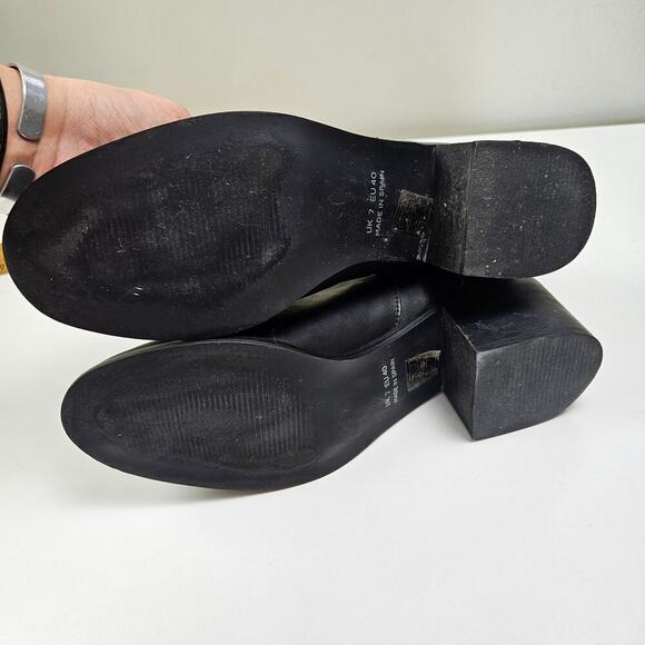 Asos Depp Block Heel Chelsea‎ Boot Leather 40 9 Black - Picture 12 of 14